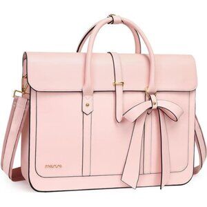 Women Laptop Bag 15 15.6 Inch PU Leather Shoulder Backpack Messenger Briefcase P